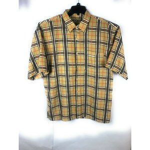 BTL Men's Extra Large Button Up Short Sleeve Multicolor Polyester Shirt A18
